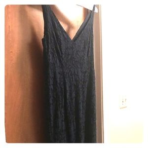 Floor length formal, navy lace